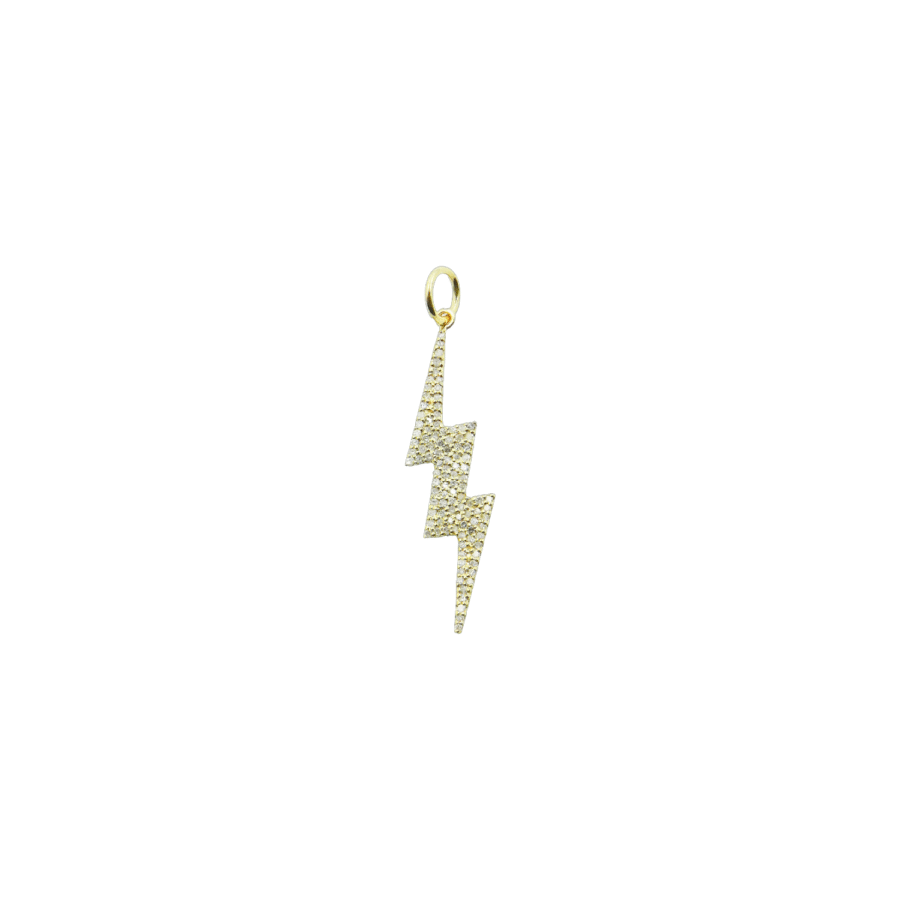 14K Gold Diamond Lightning Charm