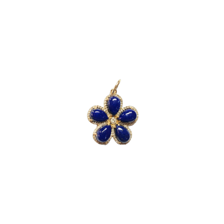 Lapis Pear Flower Pendant