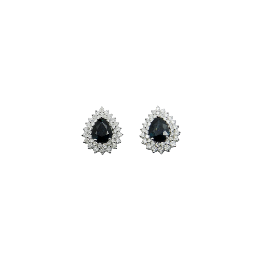 Blue Sapphire Pear Double Line Tops