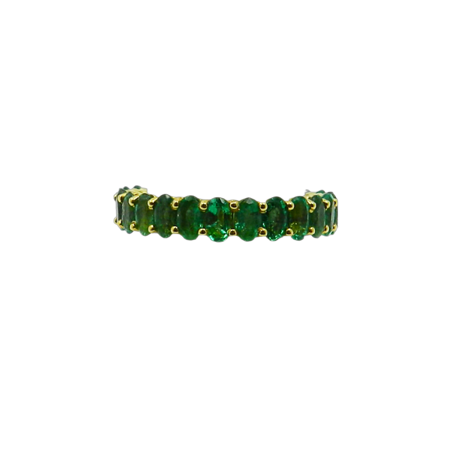 Emerald Oval Band