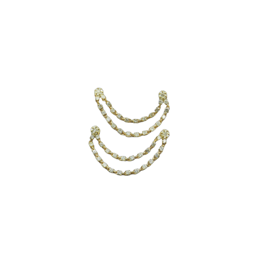 Double line Diamond Earring