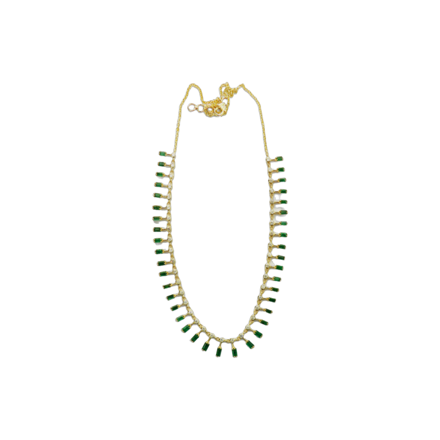 Emerald baguette Necklace