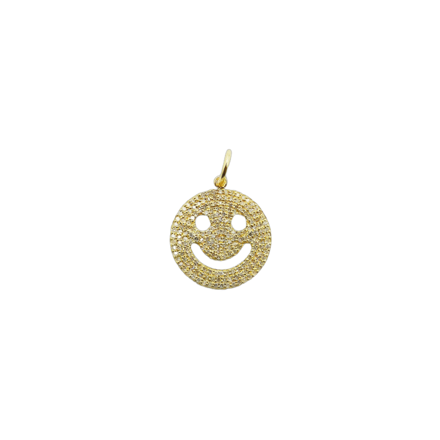 14K Gold Diamond Smiley-Face Charm