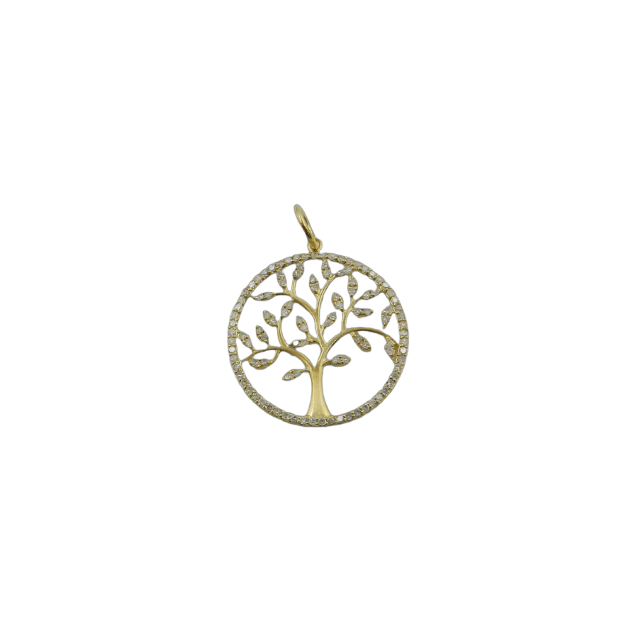 14K Gold Diamond Tree of Life Charm