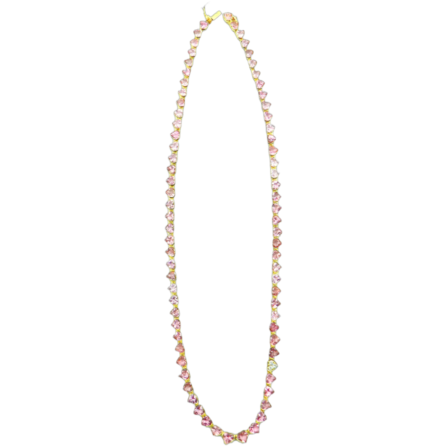 Pink Tourmaline Heart Necklace
