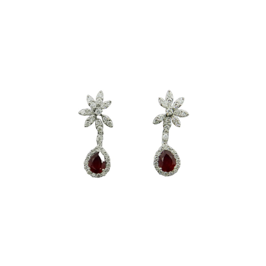 Ruby Pear Earrings