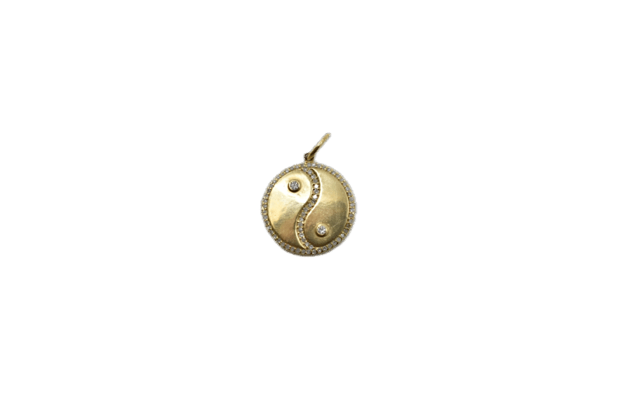 14K Gold Diamond Yin-Yang Charm