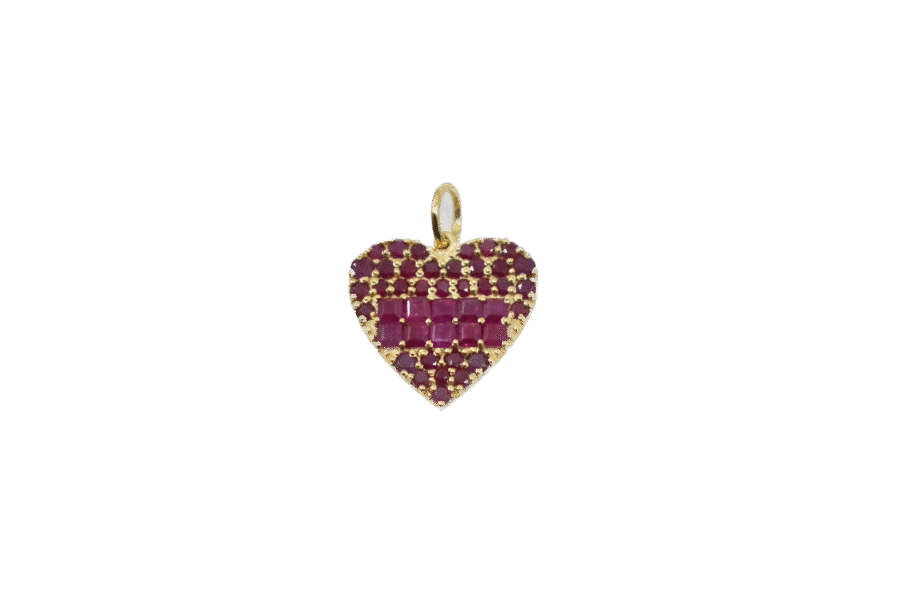 14K Gold Ruby Heart