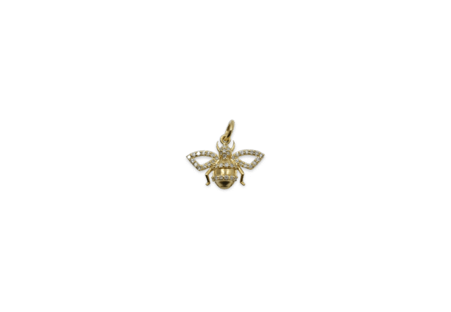 14K Gold Diamond Mini Insect Charm