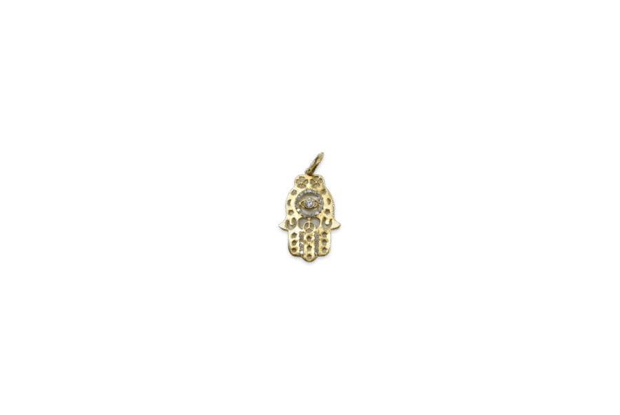 14K Gold Diamond Cut-Out Icons Hamsa Charm